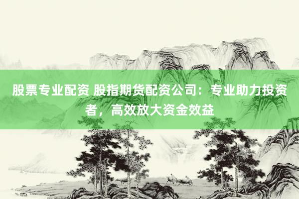 股票专业配资 股指期货配资公司：专业助力投资者，高效放大资金效益